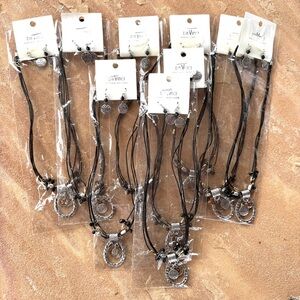 Wholesale Lot of Valentines "Love" Heart Charm Necklace & Earrings - 10 Sets